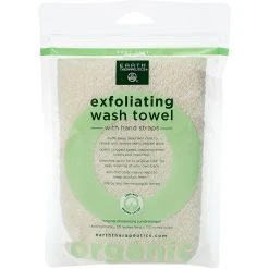 Cheap ๐งจ Earth Therapeutics Organic Cotton Exfoliating Wash Towel With Straps โจ