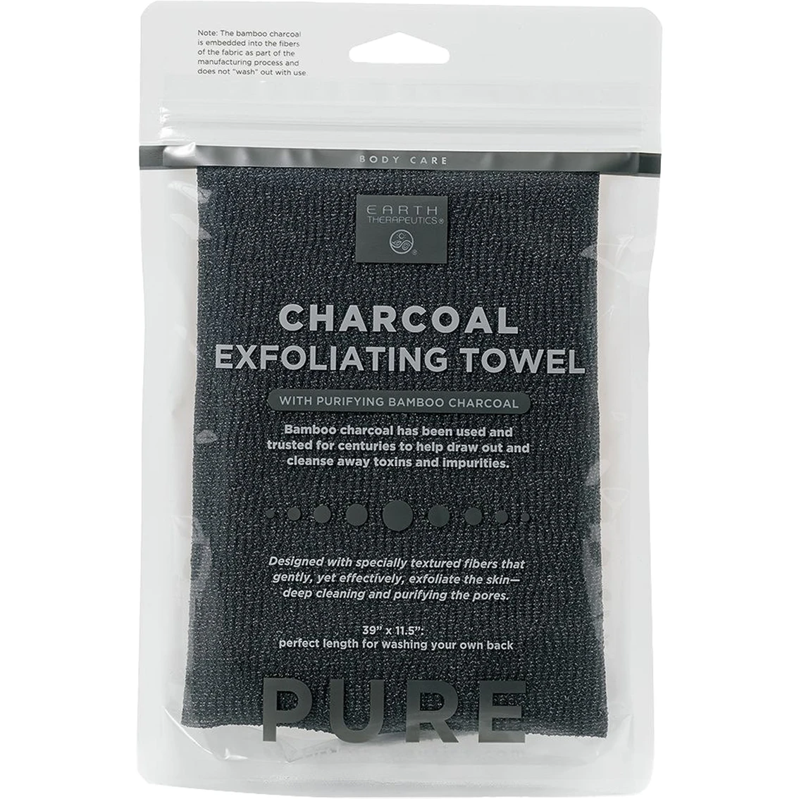 Hot Sale β€οΈ Earth Therapeutics Charcoal Exfoliating Towel Pure Black π₯ 1 Hot Sale β€οΈ Earth Therapeutics Charcoal Exfoliating Towel Pure Black π₯