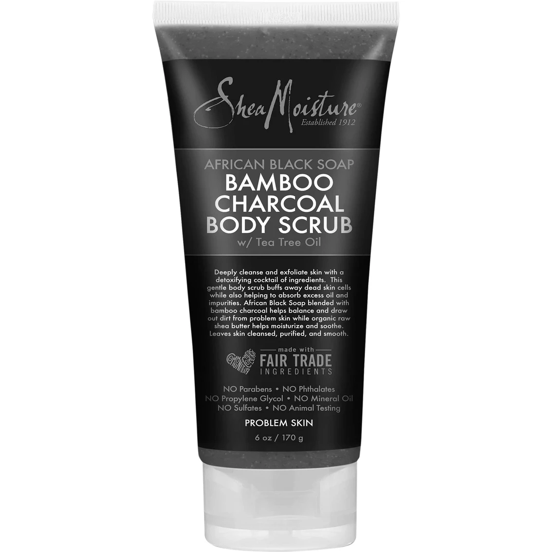 Brand new 😍 SheaMoisture African Black Soap Bamboo Charcoal Body Scrub With Tea Tree Oil 🎁 1 Brand new 😍 SheaMoisture African Black Soap Bamboo Charcoal Body Scrub With Tea Tree Oil 🎁