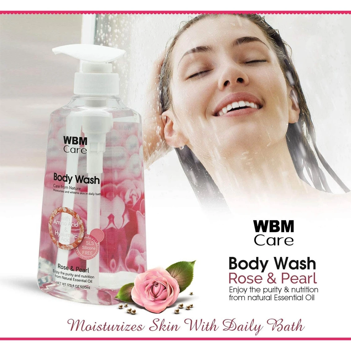 Outlet ๐ WBM Care Body Wash, Rose & Pearl 3 Pk. 500ml Each โญ 3 Outlet ๐ WBM Care Body Wash, Rose & Pearl 3 Pk. 500ml Each โญ - Image 3