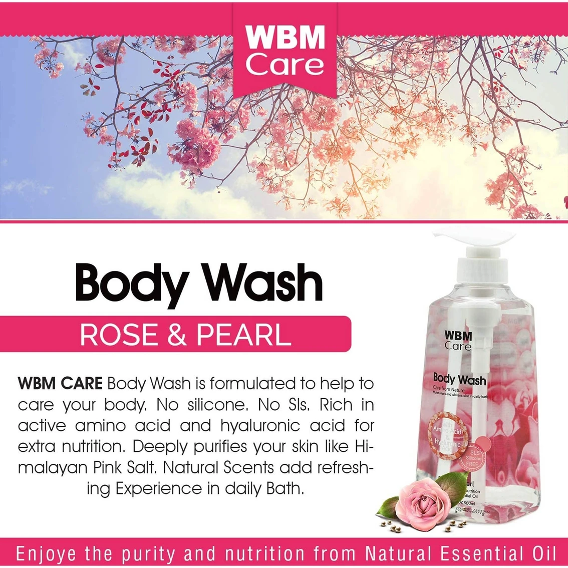 Outlet ๐ WBM Care Body Wash, Rose & Pearl 3 Pk. 500ml Each โญ 4 Outlet ๐ WBM Care Body Wash, Rose & Pearl 3 Pk. 500ml Each โญ - Image 4
