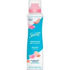 Best Pirce ⭐ Secret Dry Spray Antiperspirant Deodorant, Wild Rose And Argan Oil, 4.1 Oz. 🎁