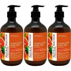 Wholesale 😉 Natural Solution Himalayan Pink Salt Liquid Hand Soap With Blood Orange 3 Pk. ✨