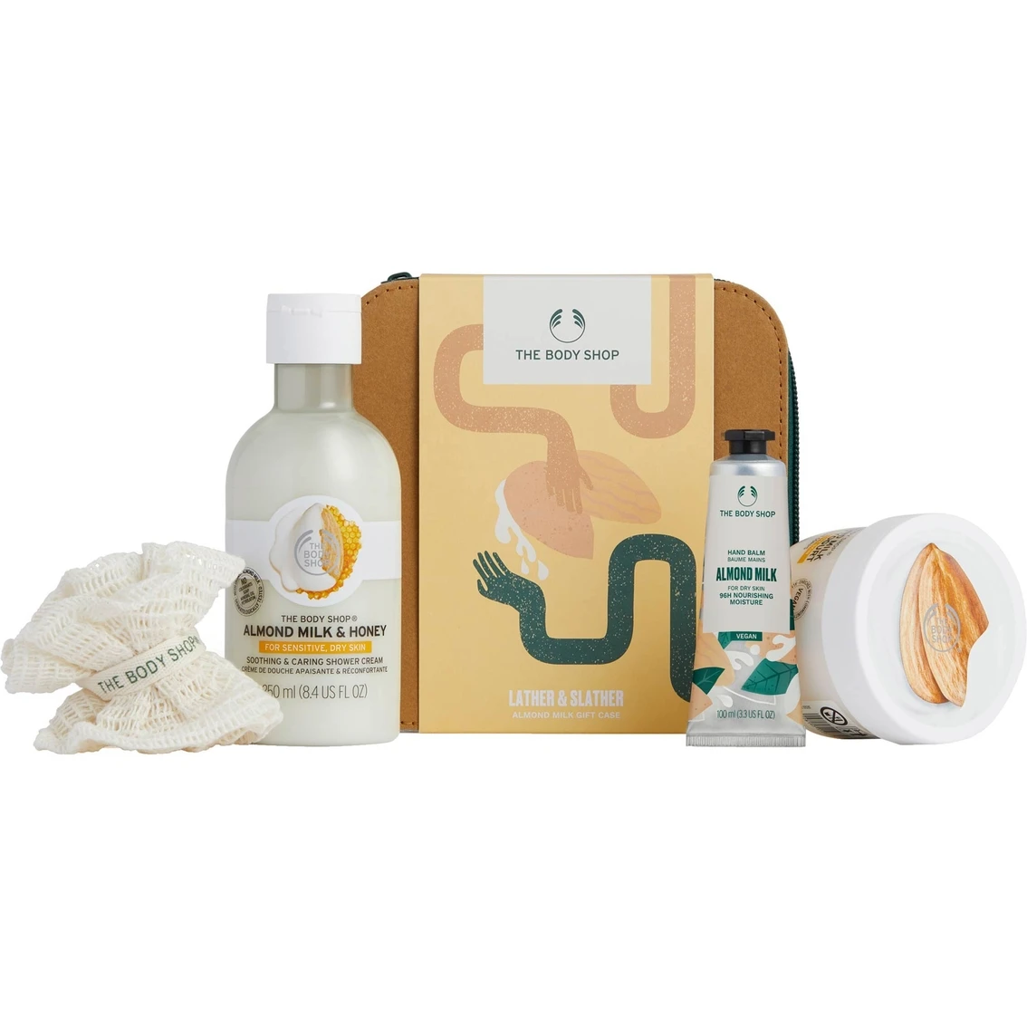 Wholesale ✨ The Body Shop Lather & Slather Almond Milk Gift Case ✔️ 1 Wholesale ✨ The Body Shop Lather & Slather Almond Milk Gift Case ✔️