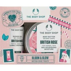 Outlet 😀 The Body Shop Bloom And Glow British Rose Treats 2 Pc. Gift Set ✔️